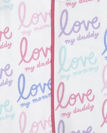 Baby And Toddler Girls Mommy And Daddy Snug Fit Cotton One Piece Pajamas