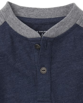 Baby And Toddler Boys Striped Arm Henley Top