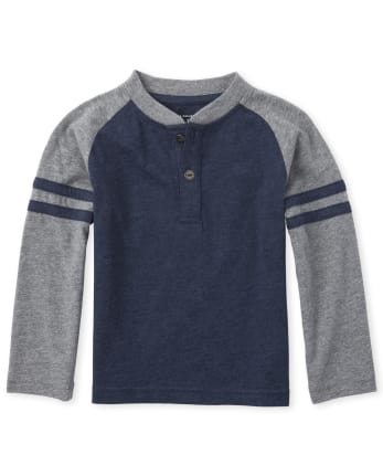 Baby And Toddler Boys Striped Arm Henley Top