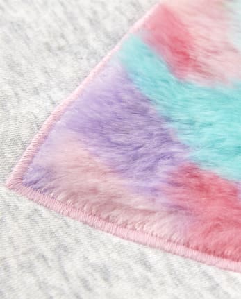 Sudadera activa de felpa francesa con piel sintética para bebés y niñas pequeñas