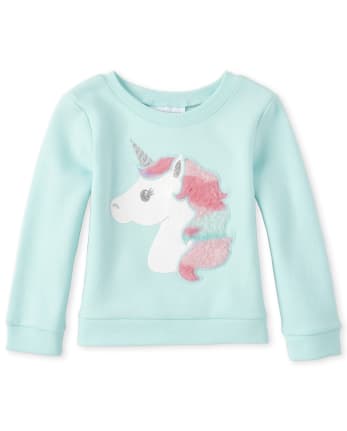 Baby And Toddler Girls Active Faux Fur French Terry Sweatshirt