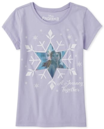 Girls Disney Frozen 2 Lenticular Anna And Elsa Graphic Tee