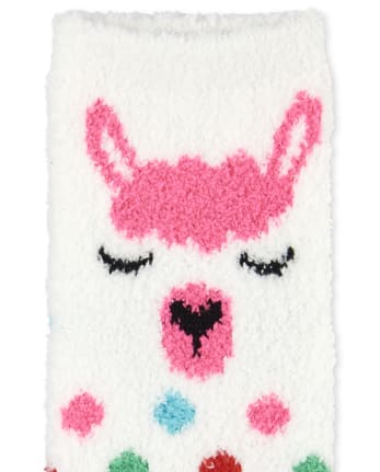 Toddler Girls Llama Cozy Socks 2-Pack
