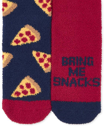 Boys Pizza Cozy Socks 2-Pack