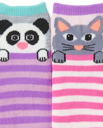 Baby And Toddler Girls Animal Midi Socks 6-Pack