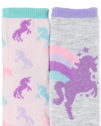 Lot de 6 chaussettes mi-longues licorne pour bébés et petites filles