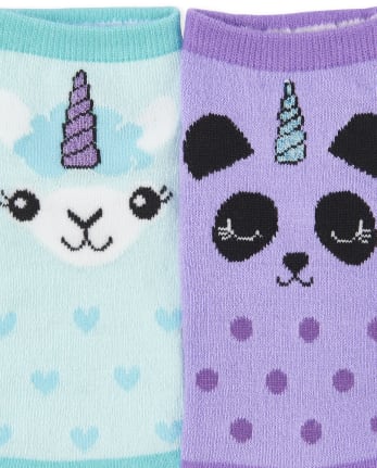 Girls Glitter Crittercorn Ankle Socks 6-pack