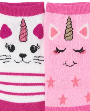 Girls Glitter Crittercorn Ankle Socks 6-pack