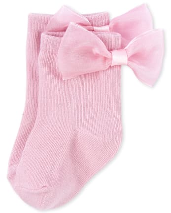 Pack de 3 calcetines con lazo para bebé niña