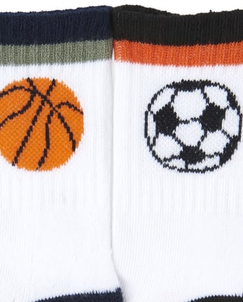 Baby And Toddler Boys Sports Crew Socks 6-Pack