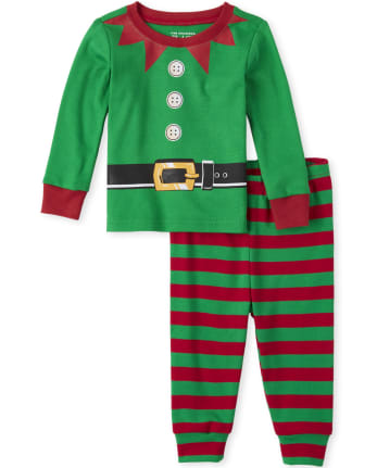 2T girl Christmas elf 2 piece pajamas