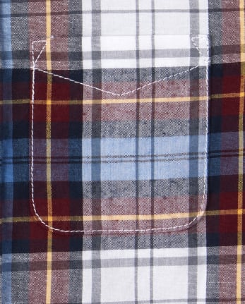 Baby And Toddler Boys Plaid Poplin Matching Button Down Shirt