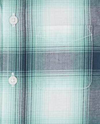 Chemise boutonnée assortie en popeline à carreaux pour bébés et tout-petits garçons
