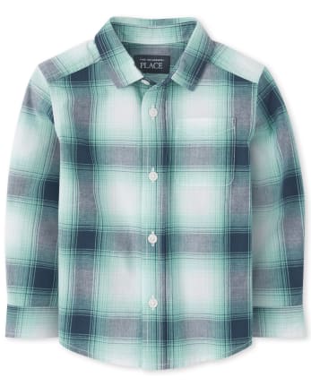 Chemise boutonnée assortie en popeline à carreaux pour bébés et tout-petits garçons