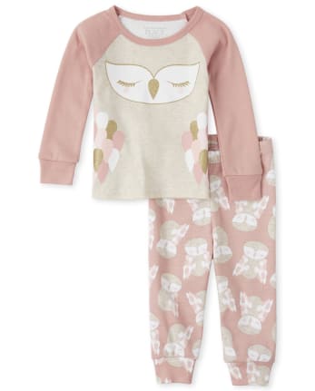 Baby And Toddler Girls Night Owl Matching Snug Fit Cotton Pajamas