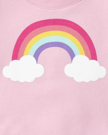 Baby And Toddler Girls Glitter French Terry Sweatshirt