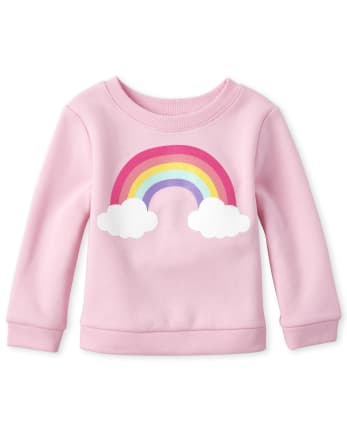 Baby And Toddler Girls Glitter French Terry Sweatshirt