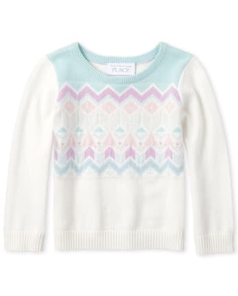 Baby And Toddler Girls Fair Isle Matching Sweater