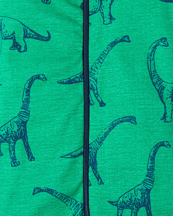 Pijama de una pieza de algodón con ajuste ceñido Dino para bebés y niños pequeños