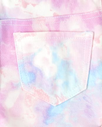 Jeggings sin cierres de rizo francés teñido anudado para bebés y niñas pequeñas