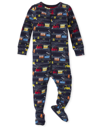 The Childrens Place Baby Boys 3 Pack Novelty Long Sleeve Footed Sleepers