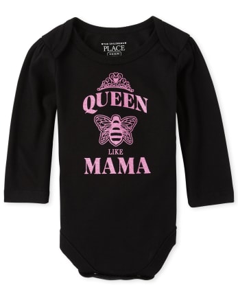 Baby Girls Mommy And Me Queen Bee Matching Graphic Bodysuit