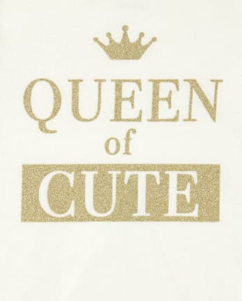 Body con estampado de Queen Of Cute con purpurina para bebés niñas