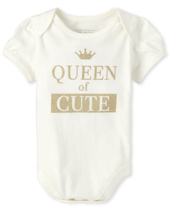 Body con estampado de Queen Of Cute con purpurina para bebés niñas
