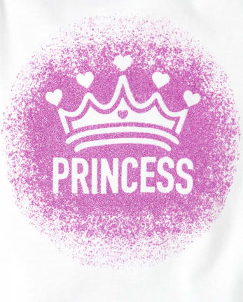 Body para bebé niña con estampado de princesa con purpurina