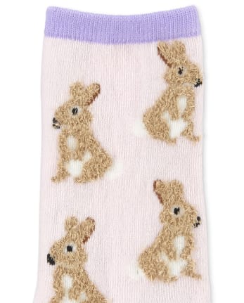 Paquete de 6 calcetines deportivos con estampado de animales y purpurina para niñas