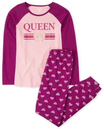 Womens Mommy And Me Queen Matching Cotton Pajamas