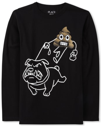 Boys Emoji Dog Graphic Tee