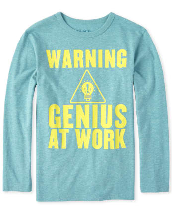 Boys Genius Warning Graphic Tee