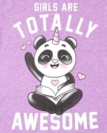 Camiseta con estampado de pandacornio para niñas