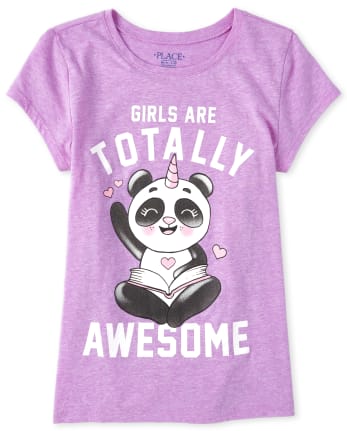 Camiseta con estampado de pandacornio para niñas