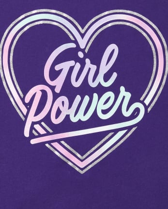 Girls Glitter Girl Power Graphic Tee