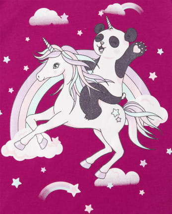 cálida con gráfico de Unicornio Informal Dibujos Animados Camiseta de Manga Larga para niñas Camiseta de algodón Conjunto de 3 Paquetes