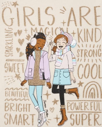 Girls Glitter Winter Girls Graphic Tee