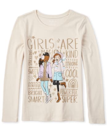 Girls Glitter Winter Girls Graphic Tee