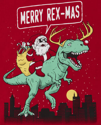 Baby And Toddler Boys Santa Dino Graphic Tee