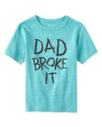 Camiseta con gráfico Dad Broke It para bebés y niños pequeños
