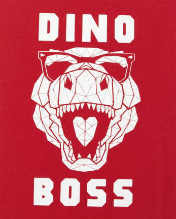 Camiseta con estampado Dino Boss para bebés y niños pequeños