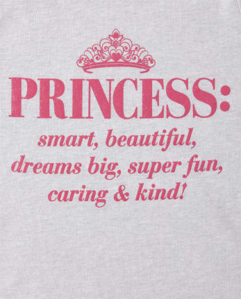 Baby And Toddler Girls Glitter Princess Matching Graphic Tee