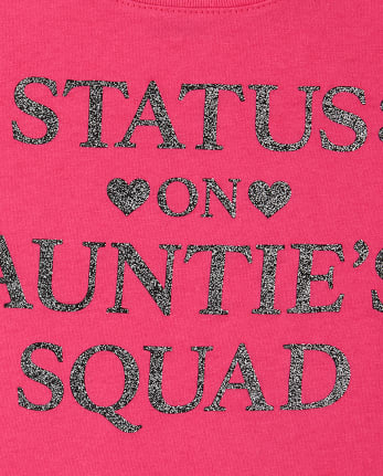 Baby And Toddler Girls Glitter Auntie's Squad Graphic Tee