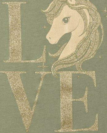 Baby And Toddler Girls Glitter Graphic Tee