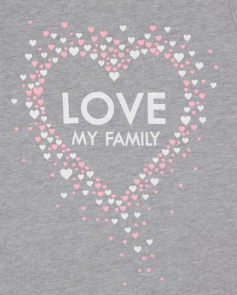 Baby And Toddler Girls Glitter Family Graphic Tee