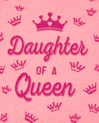 Baby And Toddler Girls Glitter Daughter Of A Queen Graphic Tee