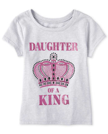 Baby And Toddler Girls Glitter Daughter Graphic Tee