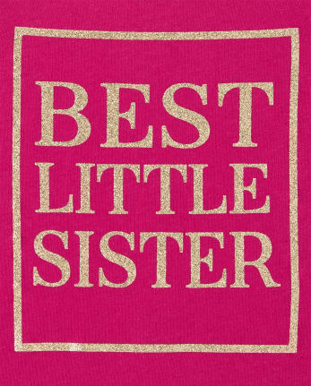 Camiseta con gráfico a juego de la mejor hermana con purpurina para bebés y niñas pequeñas