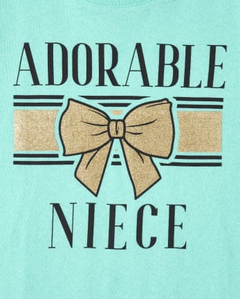 Baby And Toddler Girls Glitter Niece Graphic Tee